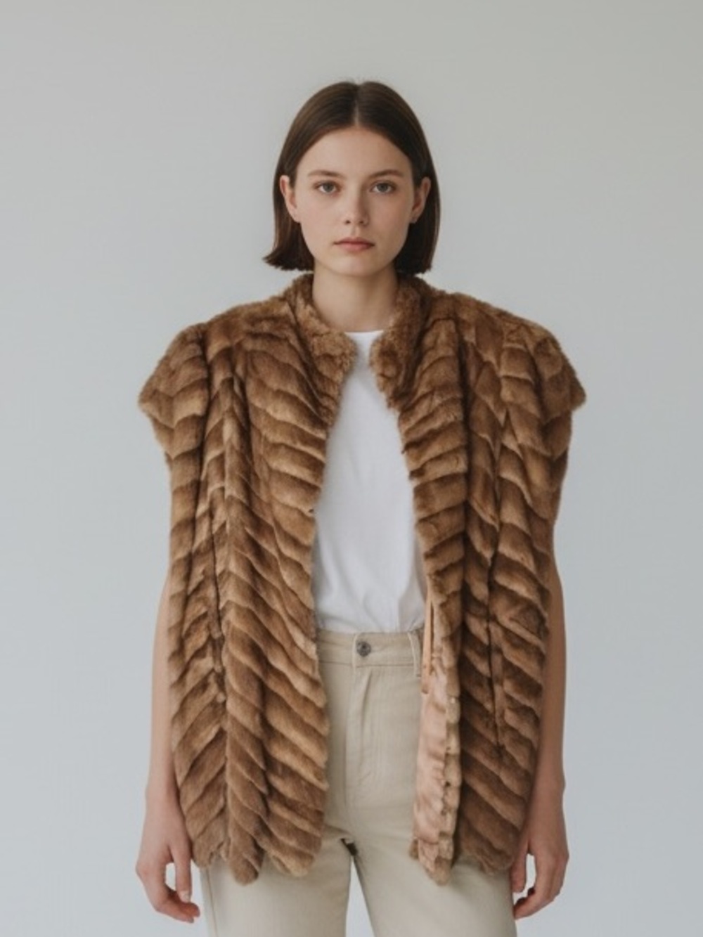 Vintage Fur Wm A Lewis Chicago Fur Jacket Light Brown Top Hat Satin Garment Bag